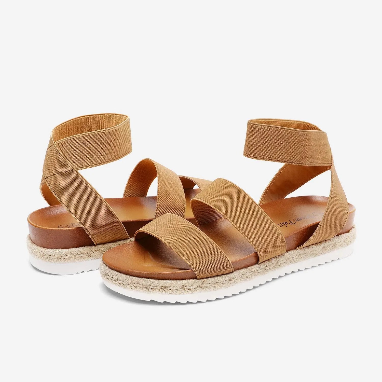 DREAM PAIRS Womens Open Toe Ankle Strap Espadrille Flatform Platform Wedge Sandals