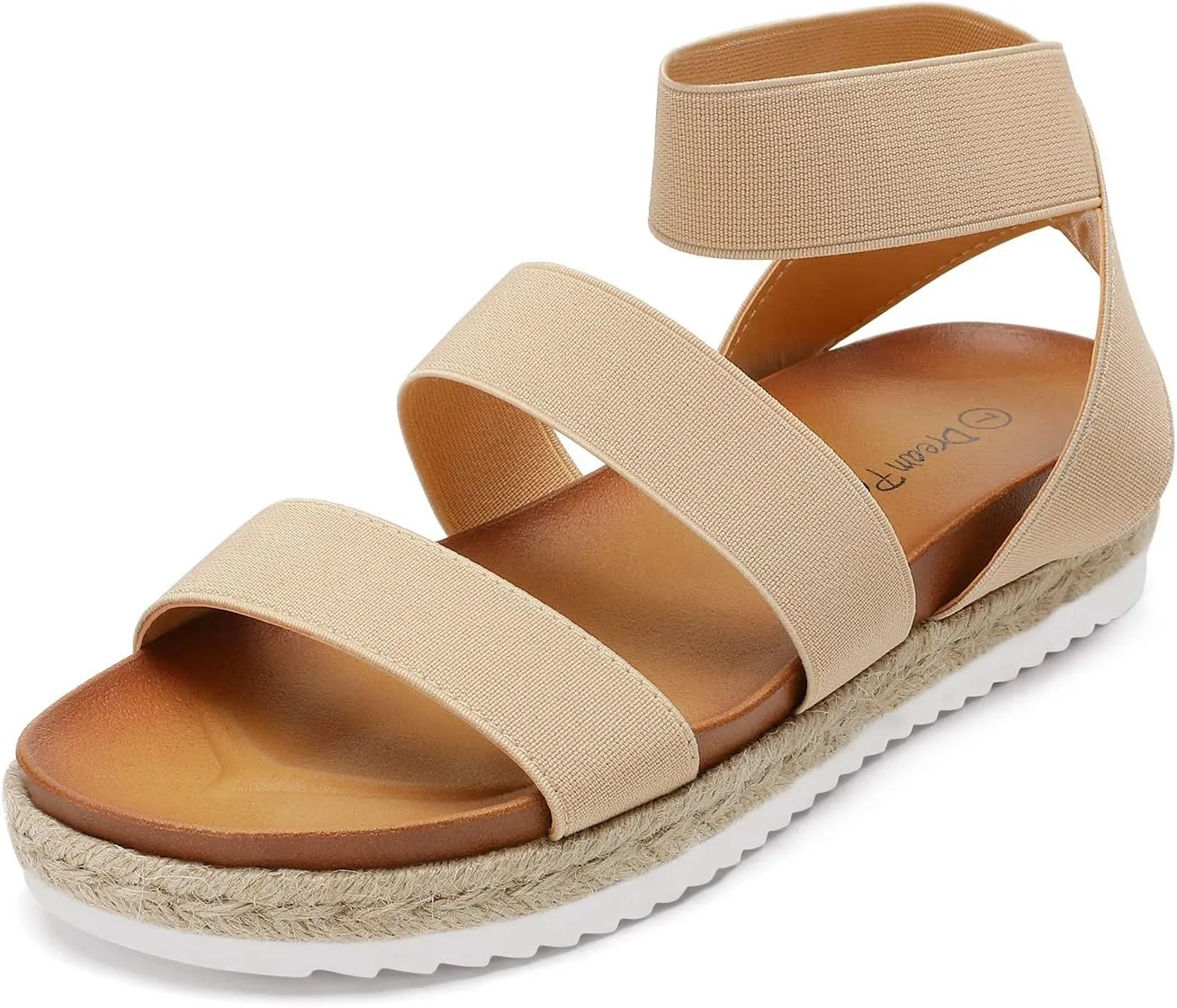 DREAM PAIRS Womens Open Toe Ankle Strap Espadrille Flatform Platform Wedge Sandals