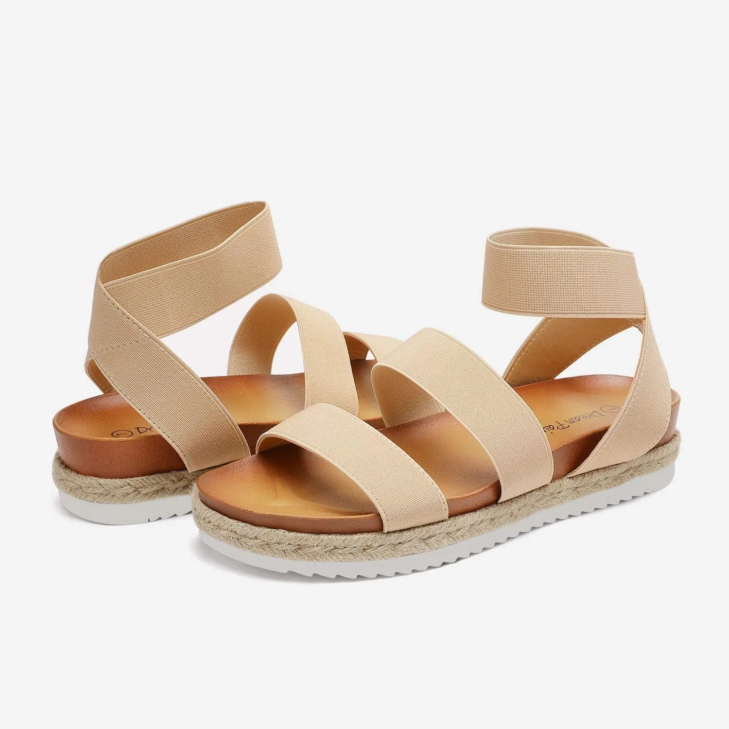 DREAM PAIRS Womens Open Toe Ankle Strap Espadrille Flatform Platform Wedge Sandals