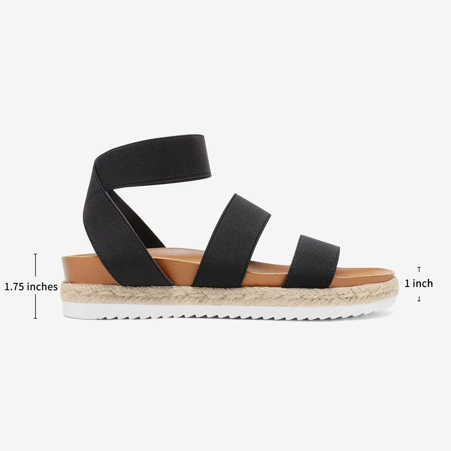 DREAM PAIRS Womens Open Toe Ankle Strap Espadrille Flatform Platform Wedge Sandals