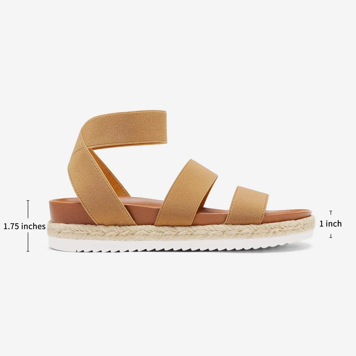 DREAM PAIRS Womens Open Toe Ankle Strap Espadrille Flatform Platform Wedge Sandals