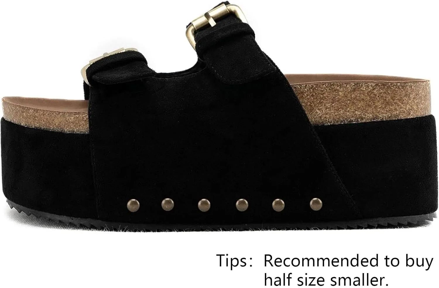DREAMCIA Women Platform Sandals Slip On Women's Comfort Chunky Platform Slides Flat Double Duckle Casual