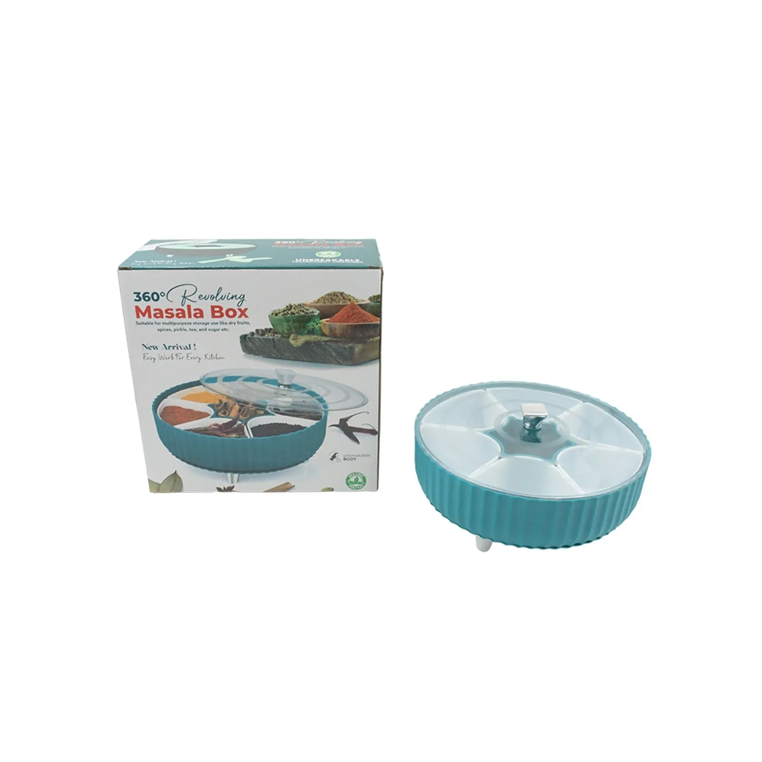 Dry Fruit & Snack Organizer: 360 Revolving Box (7 Compartments, Airtight)
