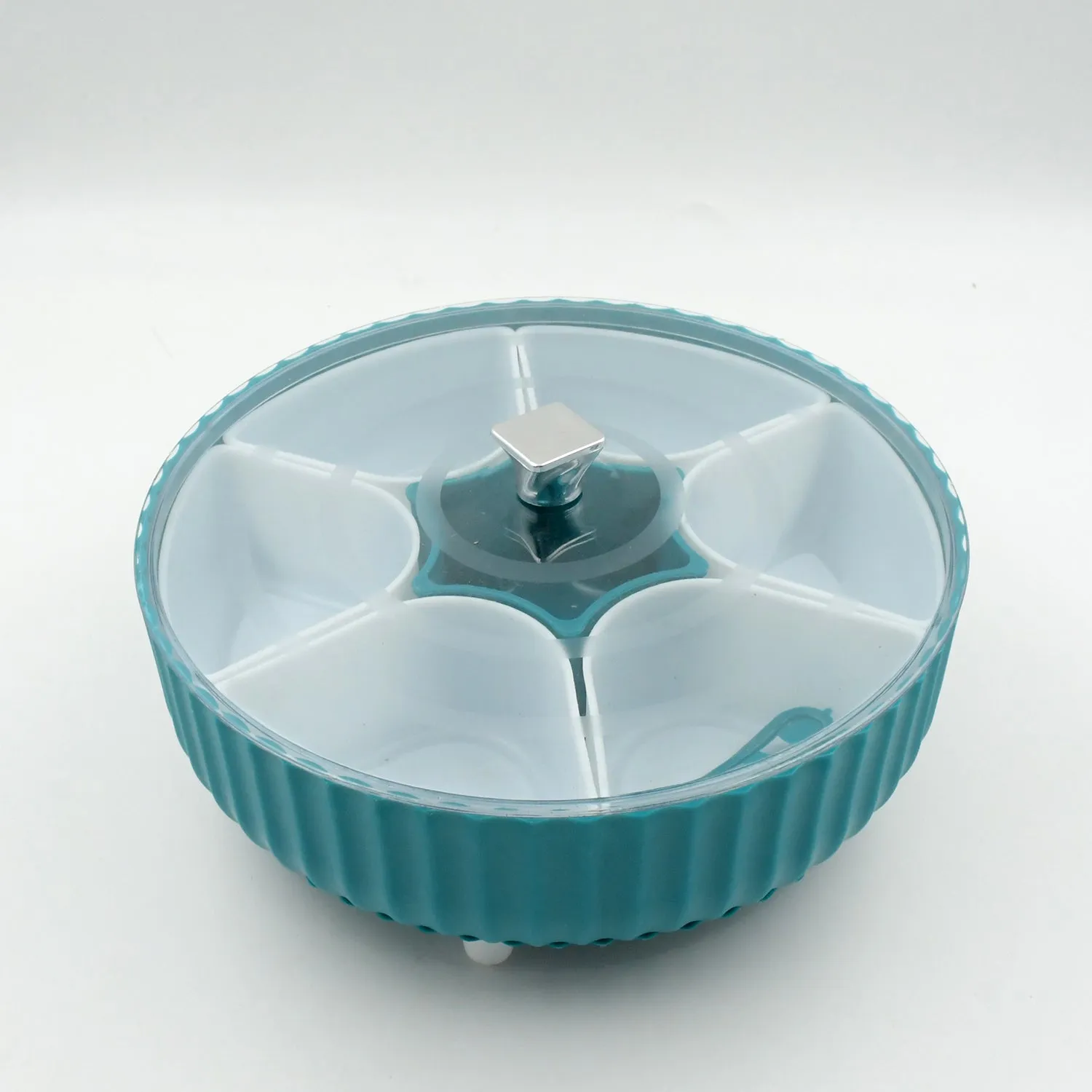 Dry Fruit & Snack Organizer: 360 Revolving Box (7 Compartments, Airtight)