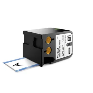 Dymo 1868734 XTL 2-1/8-Inch x 1-7/8-Inch (54 mm x 47 mm) Pre-Sized Heat-Shrink Tube - Black on White