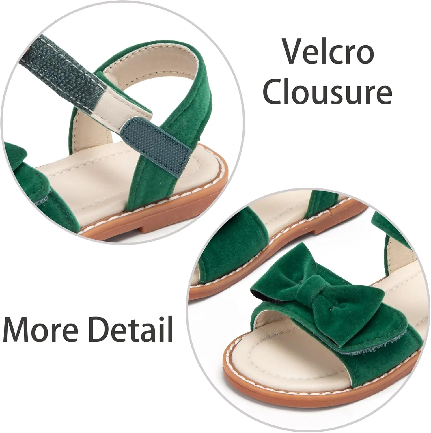 ESTINE Toddler/Little Kid Girls Bow Open Toe Flat Evening Dress Sandals
