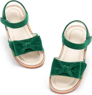 ESTINE Toddler/Little Kid Girls Bow Open Toe Flat Evening Dress Sandals