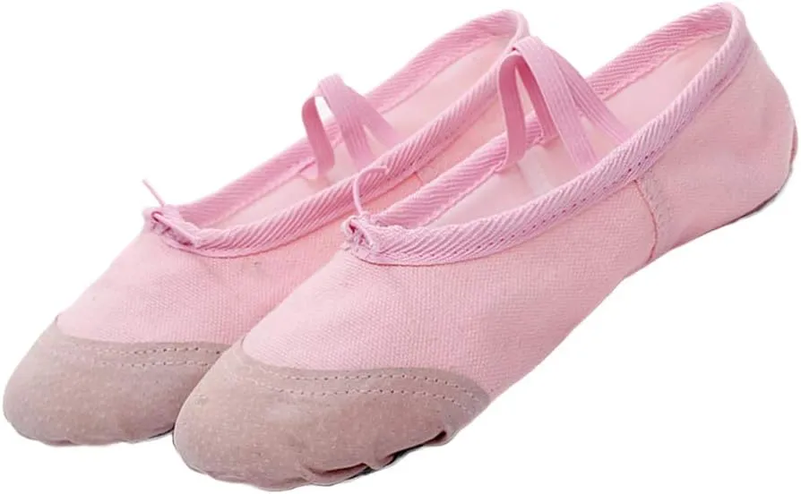 EXCEART 1 Pair Yoga Shoes Yoga Dance Shoe Ladies Canvas Ballet Shoes Ballet Shoes Slippers Split Sole Ballet Shoes Soft Sole Dance Shoes Women Pink Toddler Dancing Shoes Flat