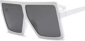 Fashion Designer Women Sunglasses Oversized Flat Top Square Frame Retro Gradient Lens