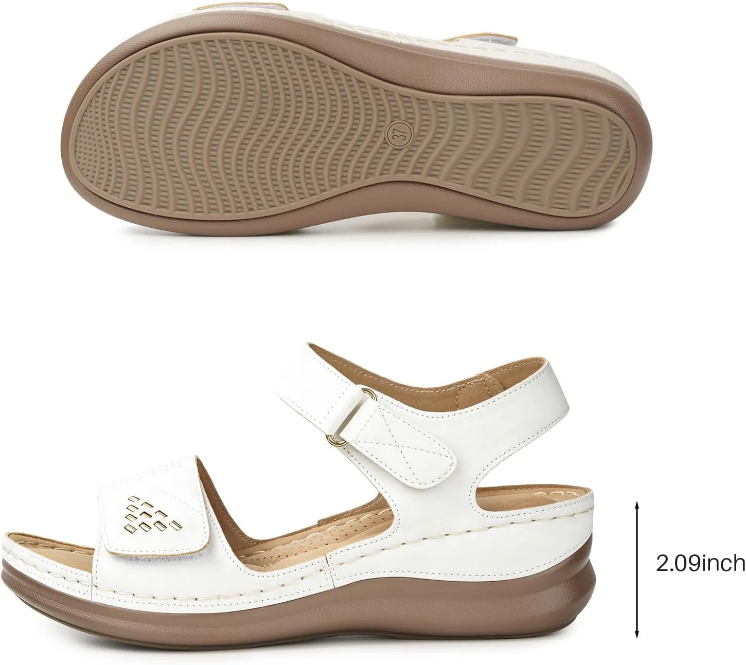 Flat Sandals for Women Comfortable - Low Wedge Womens Sandals Dressy Summer Beach Casual Walking Shoes