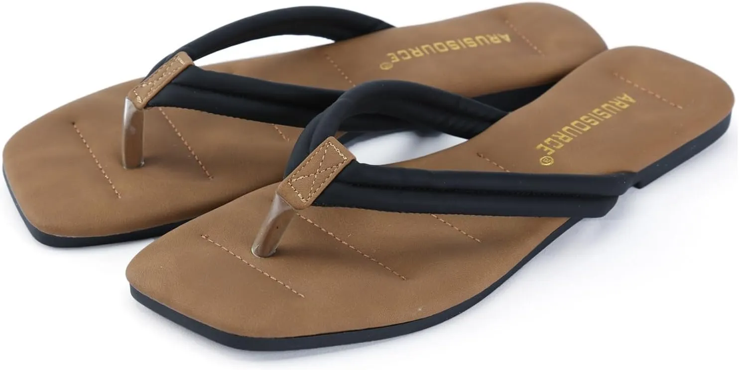 Flip flops for Women Flat Slippers 2025 Vegan Leather Womens Slippers Sandals Beach Basic Fashion Slides Footwear