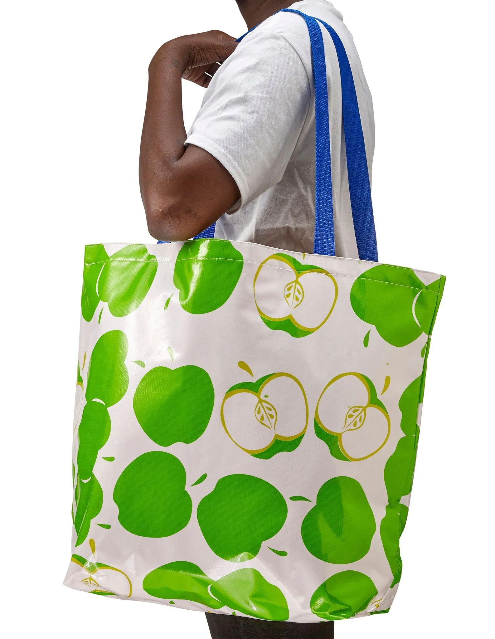 Freckled Sage Oilcloth Market Bags in Mod Apple Green