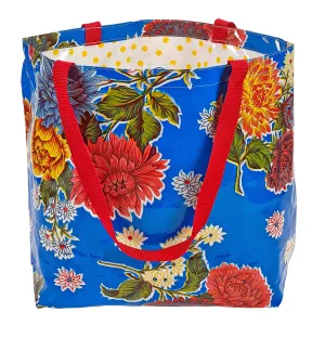 Freckled Sage Oilcloth Market Bags in Mum Blue