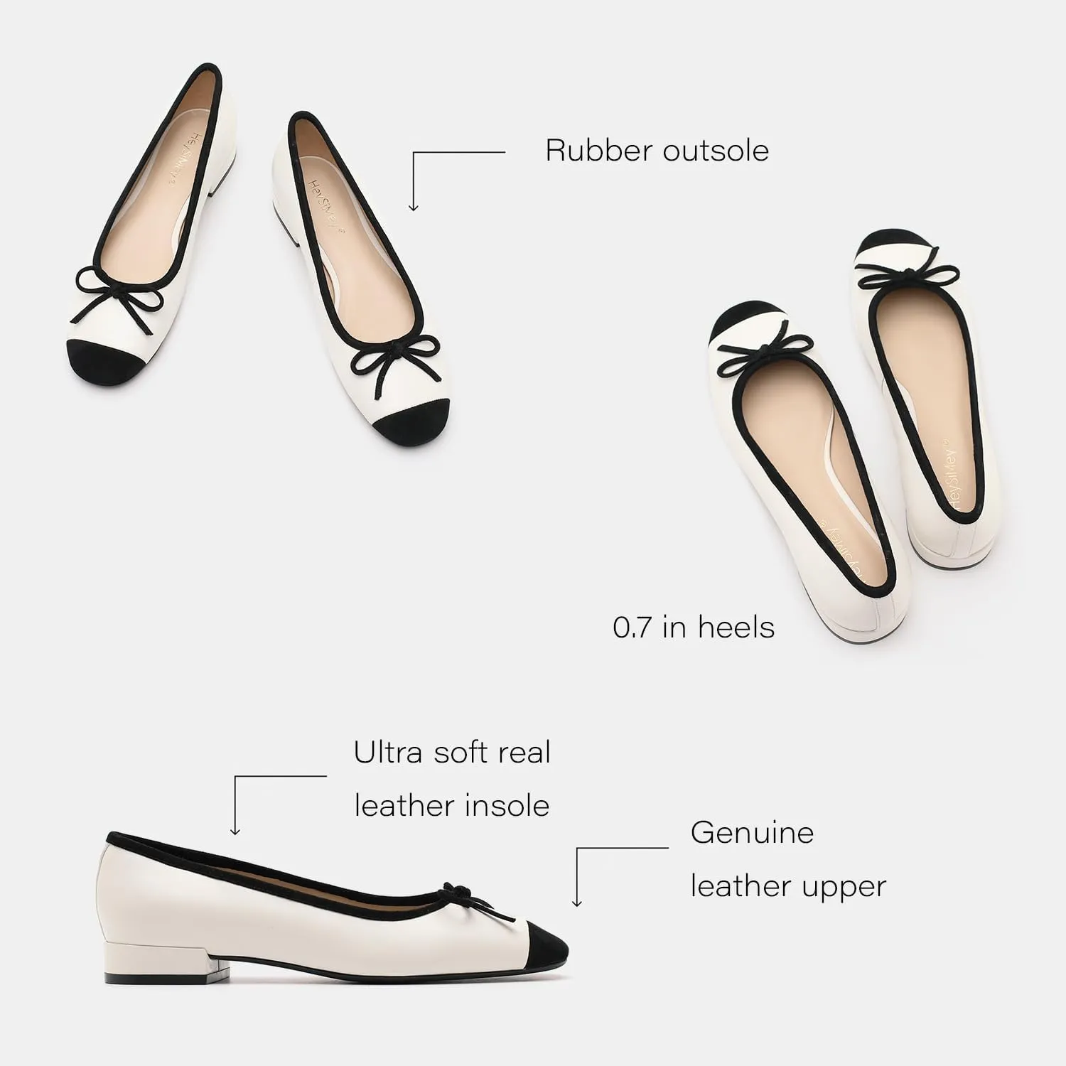 Genuine Leather Ballet Flats Comfortable Casual Dressy Shoes with Memory Latex Insole Comfort Slip on Ballerina Flats