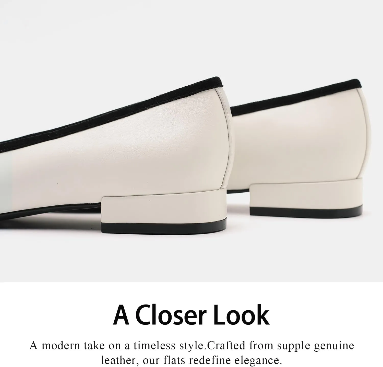 Genuine Leather Ballet Flats Comfortable Casual Dressy Shoes with Memory Latex Insole Comfort Slip on Ballerina Flats