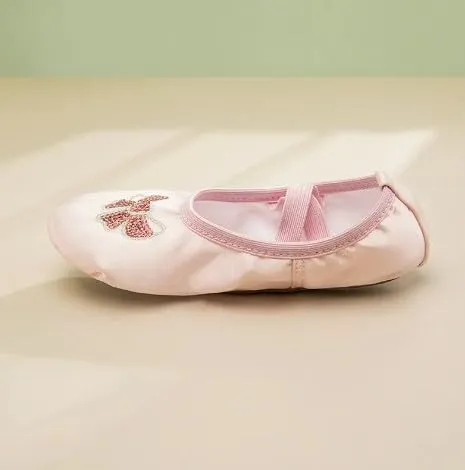 Girl's Ballet Shoes Canvas Dance Slippers Split Sole Kids