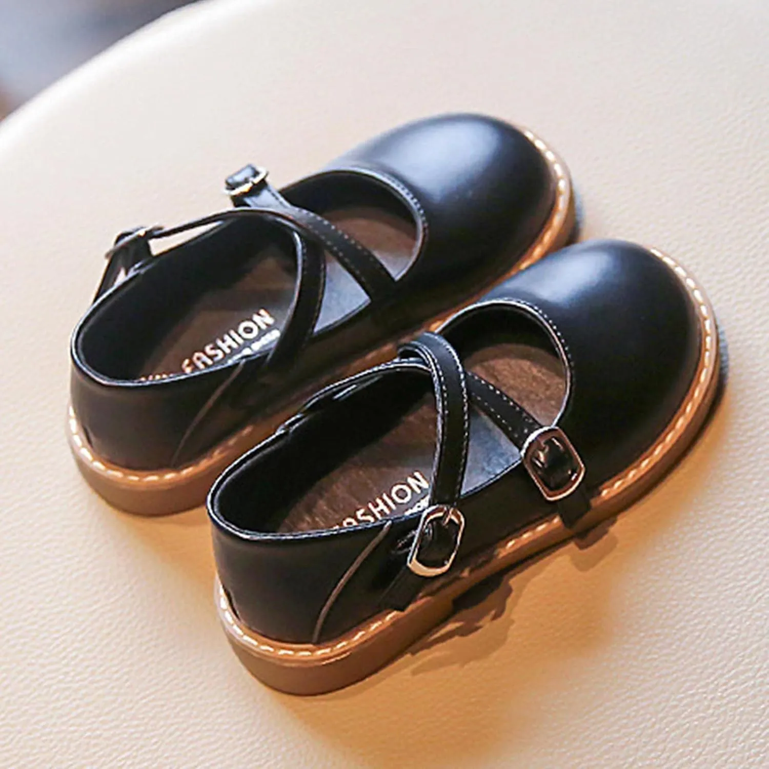 Girls Ballet Shoes Fashion Four Seasons Children Casual Shoes Girls Round Toe Flat Sole Thick Sole Lightweight Shoes