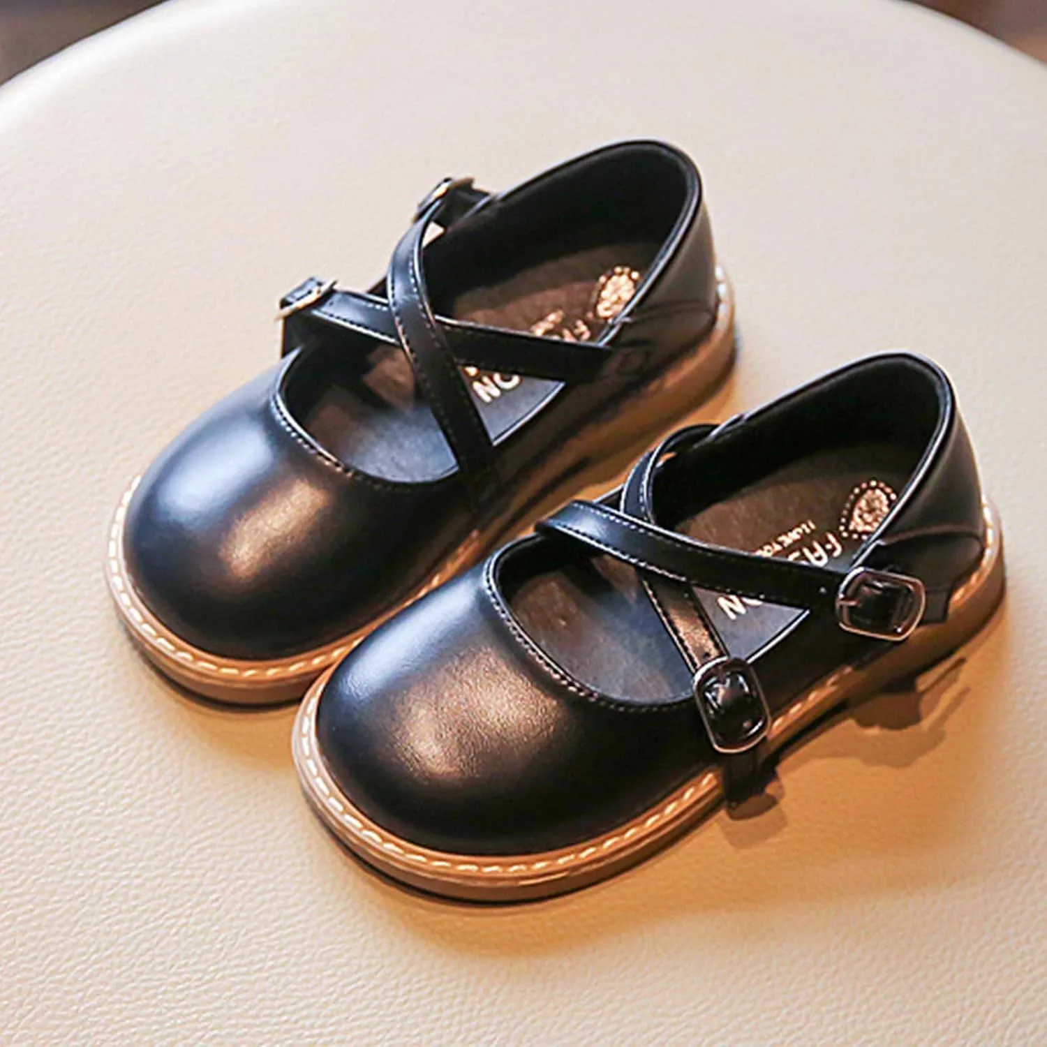 Girls Ballet Shoes Fashion Four Seasons Children Casual Shoes Girls Round Toe Flat Sole Thick Sole Lightweight Shoes