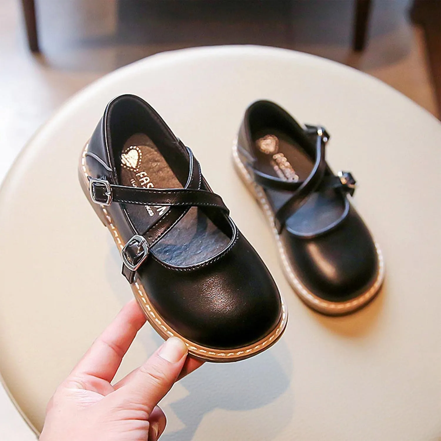 Girls Ballet Shoes Fashion Four Seasons Children Casual Shoes Girls Round Toe Flat Sole Thick Sole Lightweight Shoes