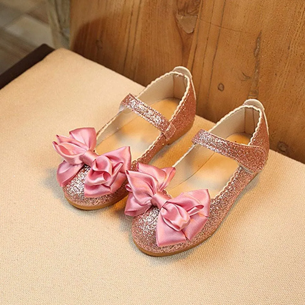 Girls Dress Shoes Flower Girls Leather Ballet Pearl Flat Wedding Party School Walking Shoes for Little Kid
