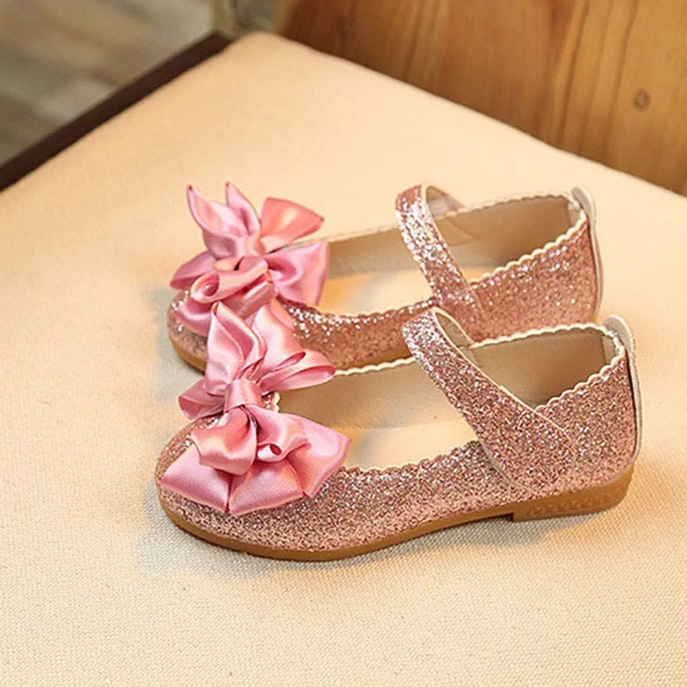 Girls Dress Shoes Flower Girls Leather Ballet Pearl Flat Wedding Party School Walking Shoes for Little Kid