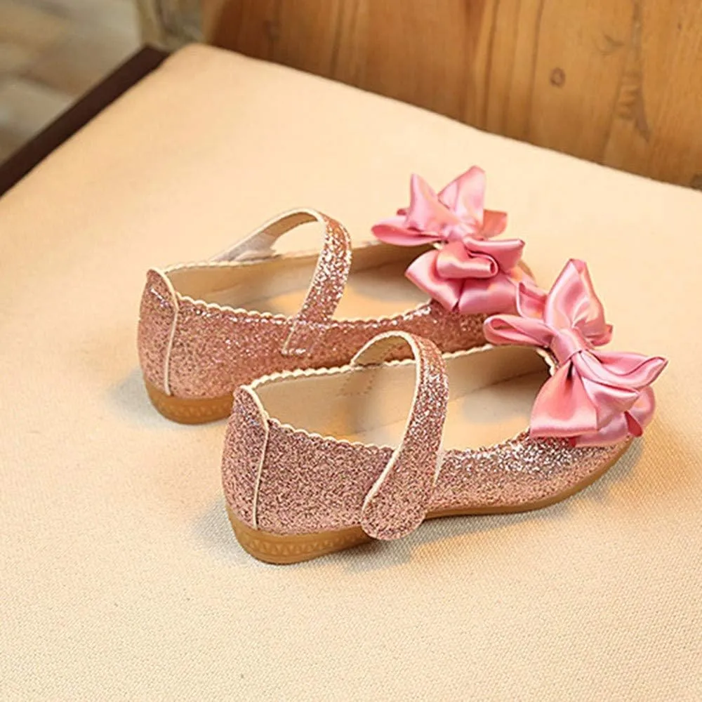 Girls Dress Shoes Flower Girls Leather Ballet Pearl Flat Wedding Party School Walking Shoes for Little Kid