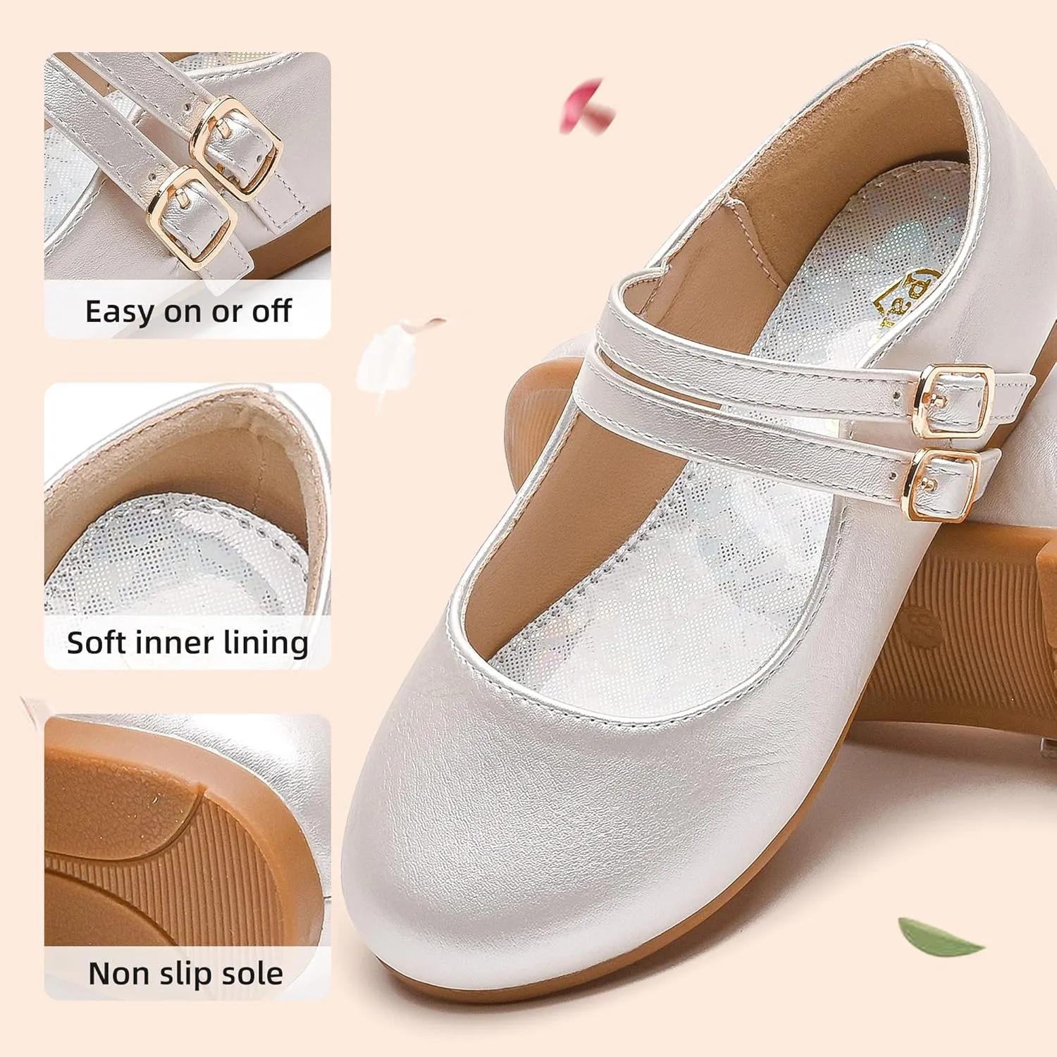 Girls Dress Shoes Princess Wedding Girls Flats Toddler Girl Shoes for Little Big Kids