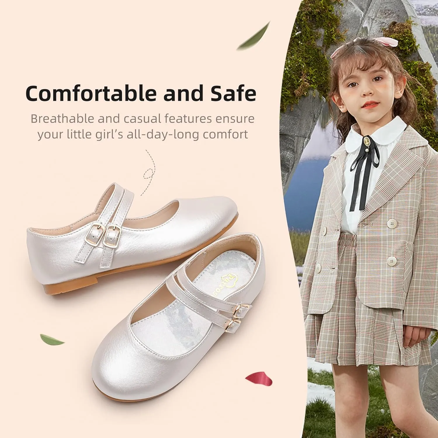 Girls Dress Shoes Princess Wedding Girls Flats Toddler Girl Shoes for Little Big Kids