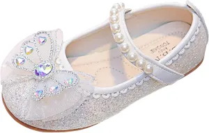Girls Sandals Fashion Cute Bow Pearl Decorated Flat Comfortable Casual Summer Shoes for Toddler Kids Lightweight