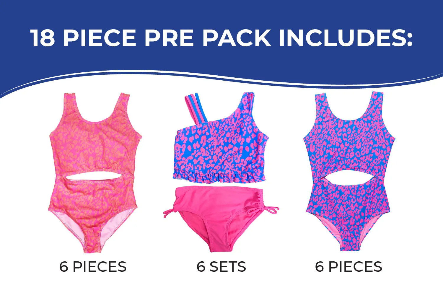 GX-ALTCH - Wholesale Little Girl's Cheetah Print One-Piece & Two-Piece Swimsuits
