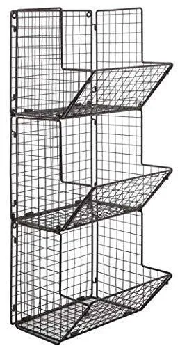 Hanging fruit basket rustic shelves Metal Wire 3 Tier Wall Mounted / over the door organizer Kitchen Fruit Produce Bin Rack Bathroom Towel Baskets fruit stand produce storage rustic decor shabby chic