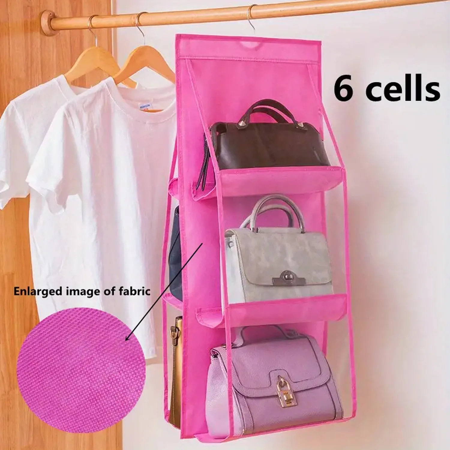 Hanging Shelf Bag Organizer - 6 Pockets