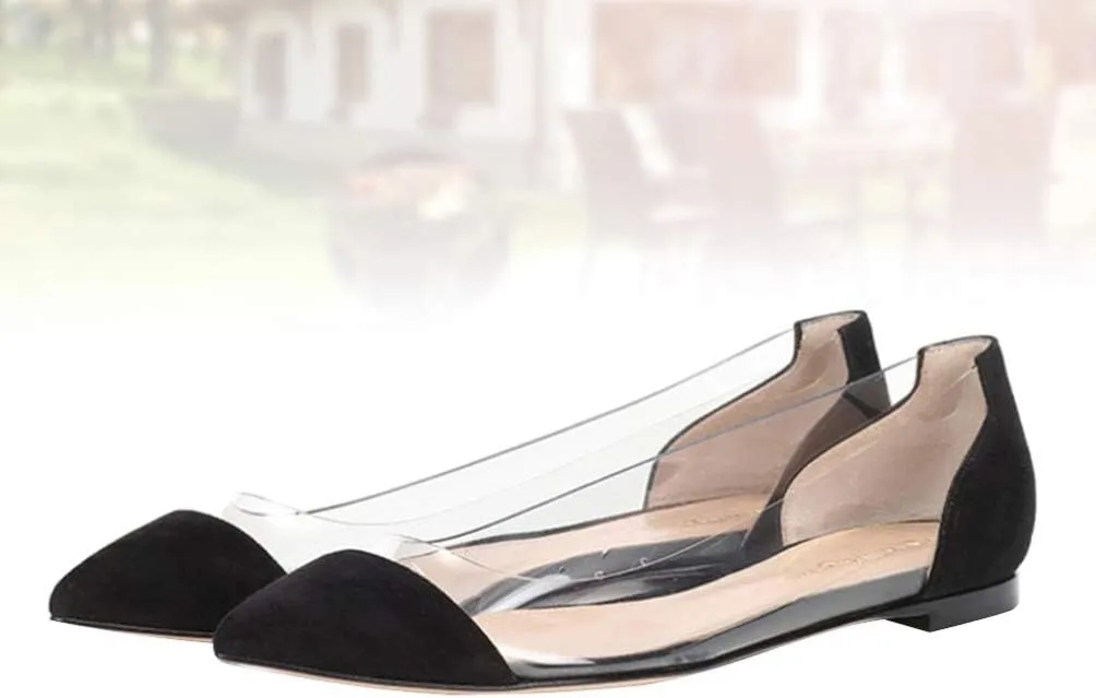 Happyyami Women Pointed Toe Flats Transparent Flat Shoes Summer Shoes 1 Pair