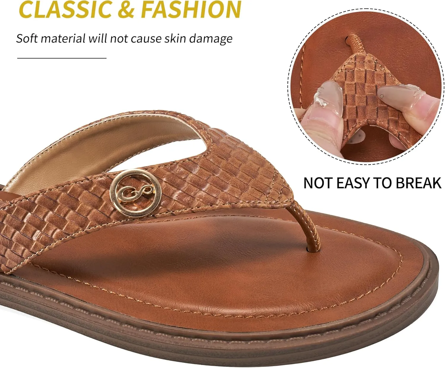 HARENCE Flip Flops for Women Comfortable Thong Sandals Dressy Summer Casual Slip on Beach Flats Shoes