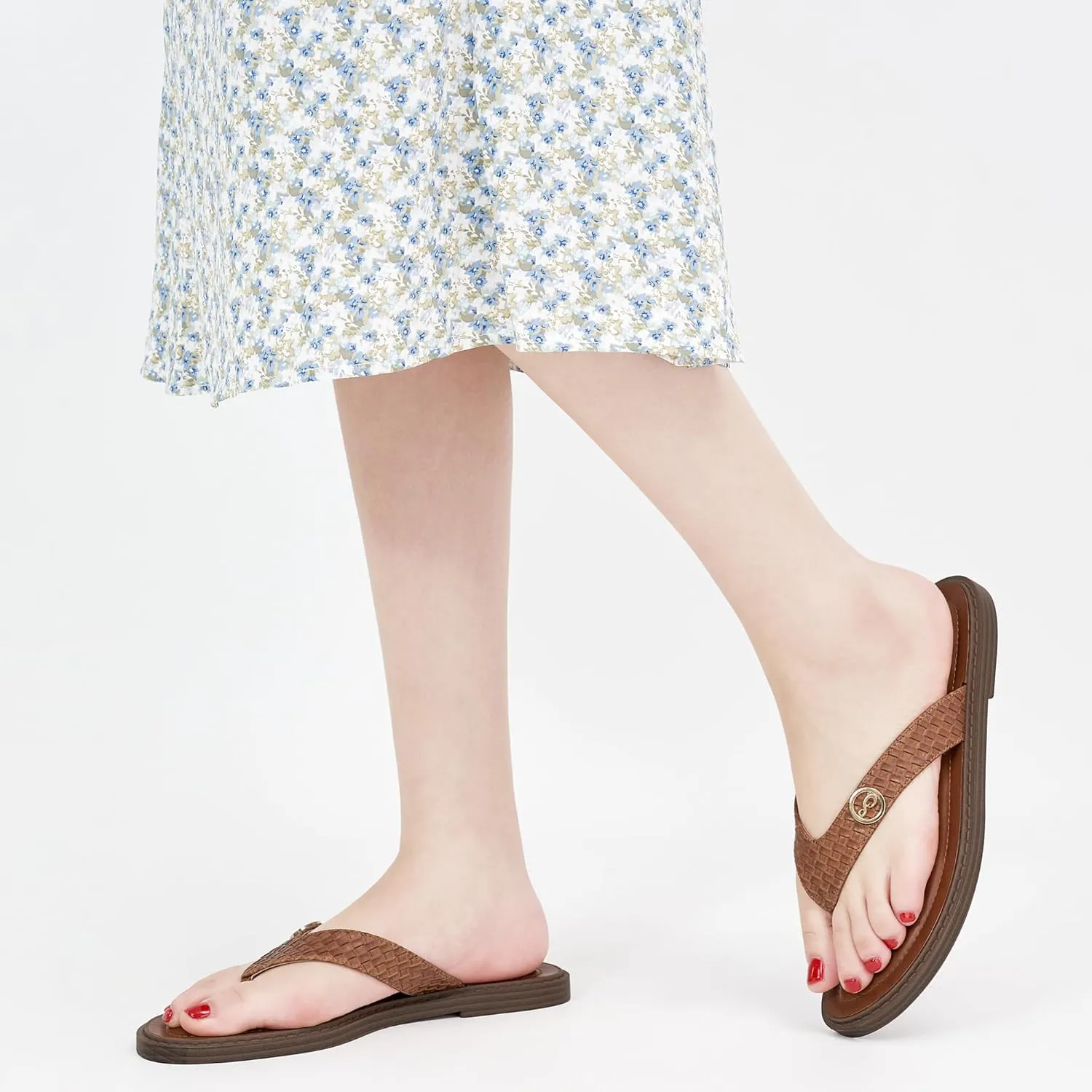 HARENCE Flip Flops for Women Comfortable Thong Sandals Dressy Summer Casual Slip on Beach Flats Shoes