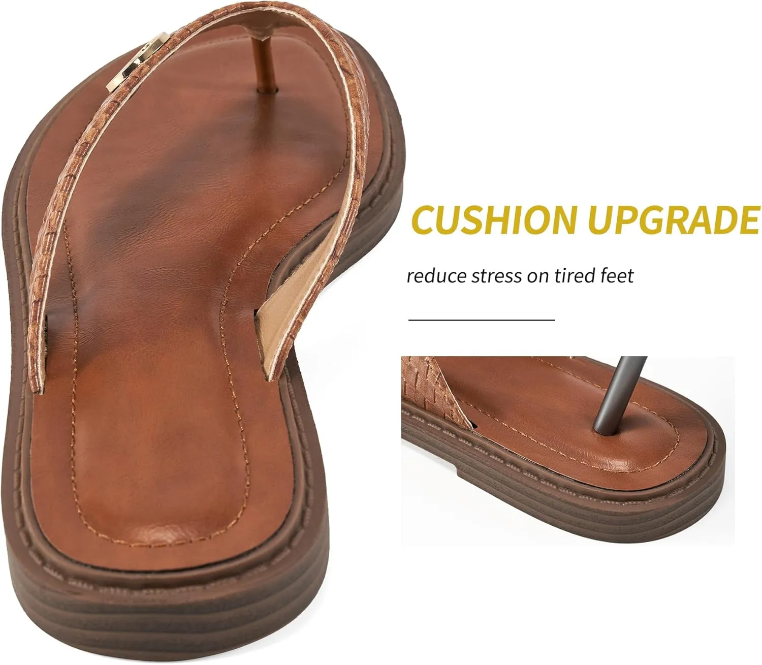 HARENCE Flip Flops for Women Comfortable Thong Sandals Dressy Summer Casual Slip on Beach Flats Shoes