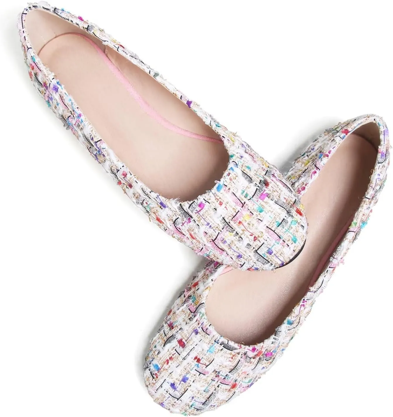 Hee grand Women Cute Slip-On Ballet Shoes Soft Solid Classic Round Toe Flats Comfort Lightweight Loafers Suede Dress Shoes