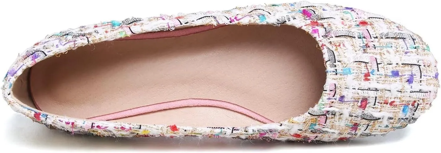 Hee grand Women Cute Slip-On Ballet Shoes Soft Solid Classic Round Toe Flats Comfort Lightweight Loafers Suede Dress Shoes