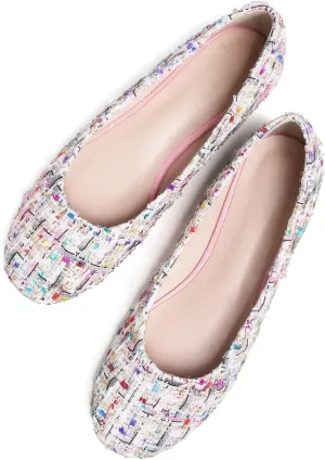 Hee grand Women Cute Slip-On Ballet Shoes Soft Solid Classic Round Toe Flats Comfort Lightweight Loafers Suede Dress Shoes