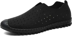 HOOENG Smoking Loafer Driving Moccasins for Men Round Toe Breathable Lightweight Loafer Shoes Vegan Leather Anti-Slip Flat Heel Lightweight Casual Slip On