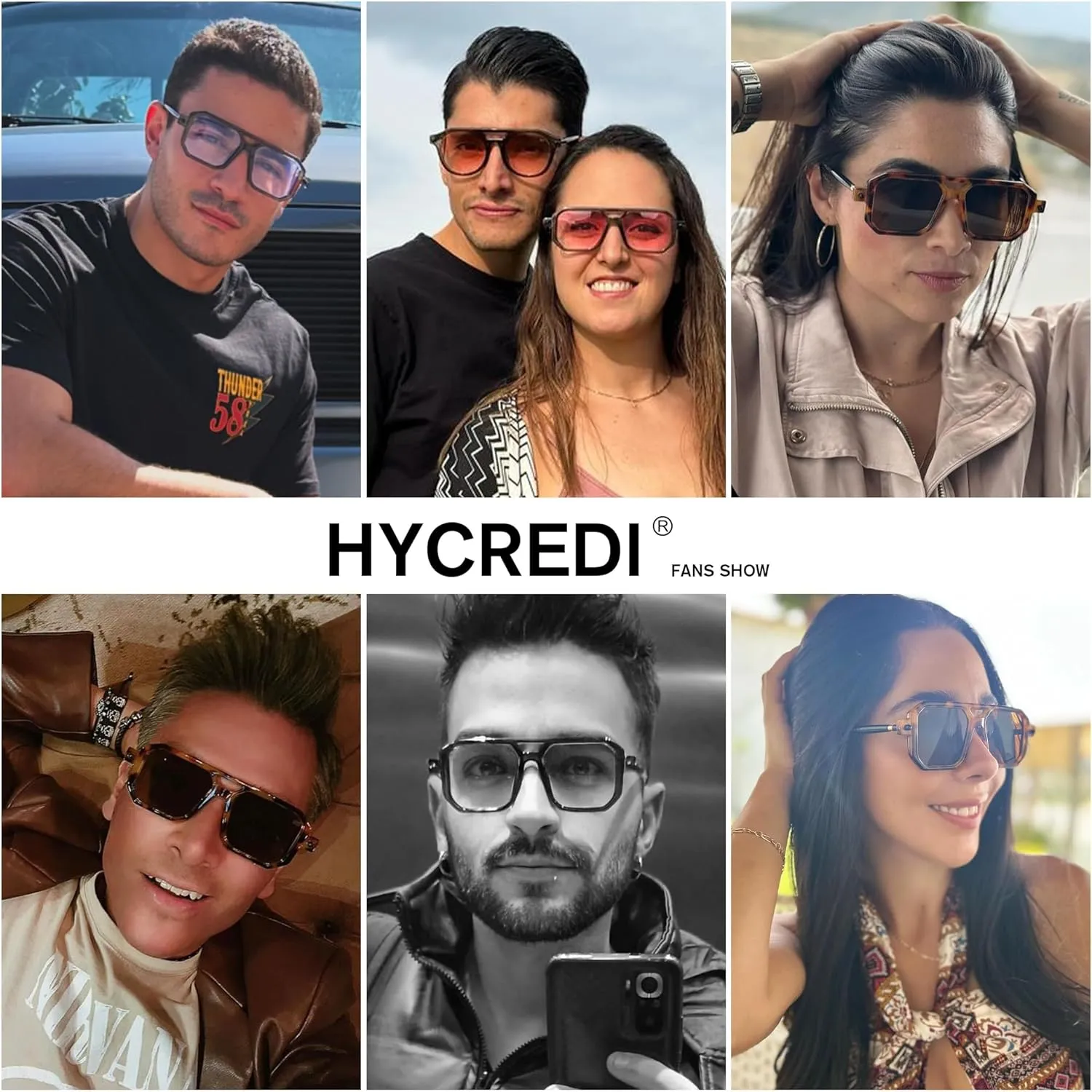 Hycredi Vintage 70s Flat Aviator Sunglasses Women Men Trendy Square Shades Retro Stylish UV400 Sun Glasses