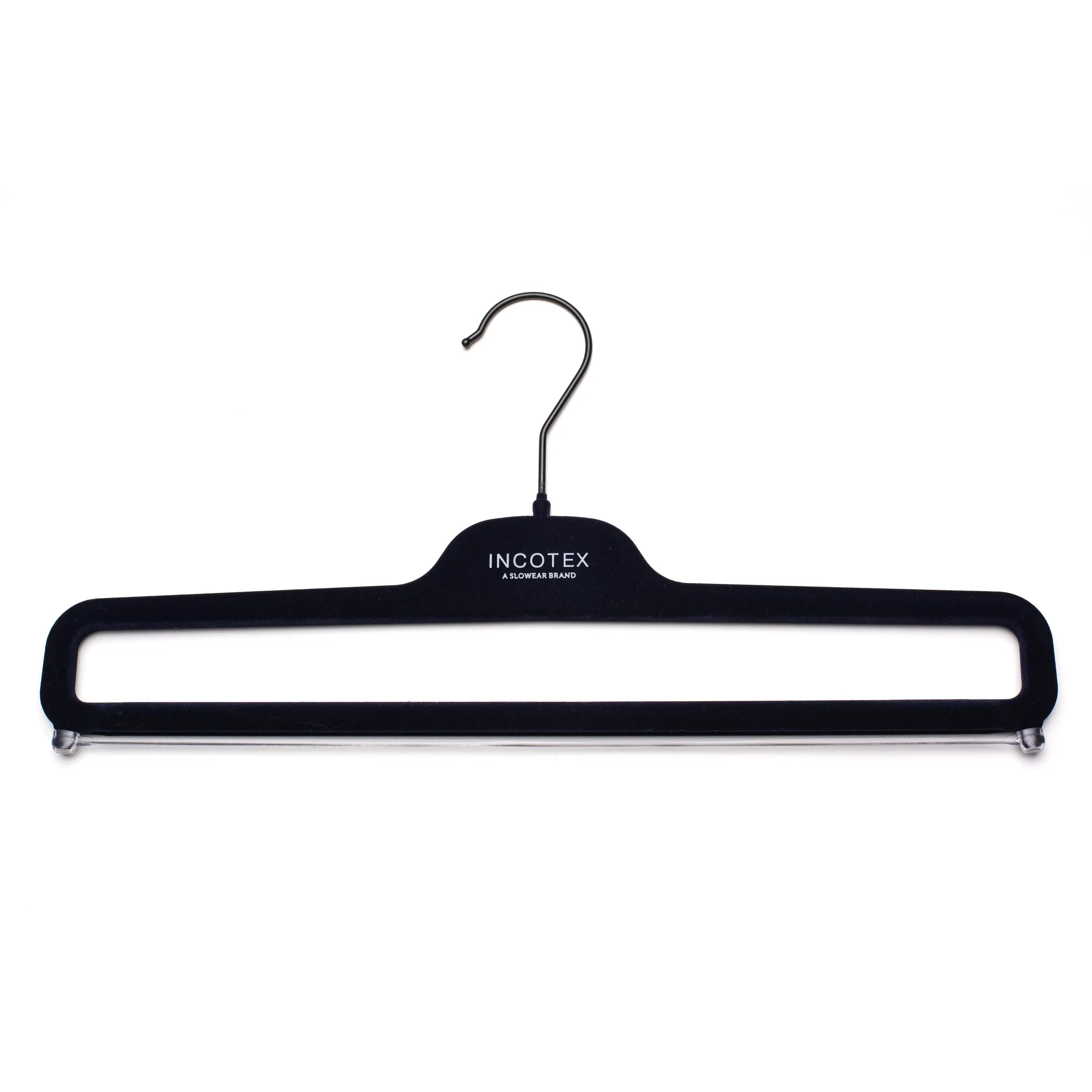 INCOTEX Navy Blue Plastic Velvet Pants Hanger Set of 5