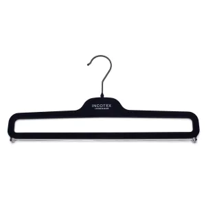 INCOTEX Navy Blue Plastic Velvet Pants Hanger Set of 5