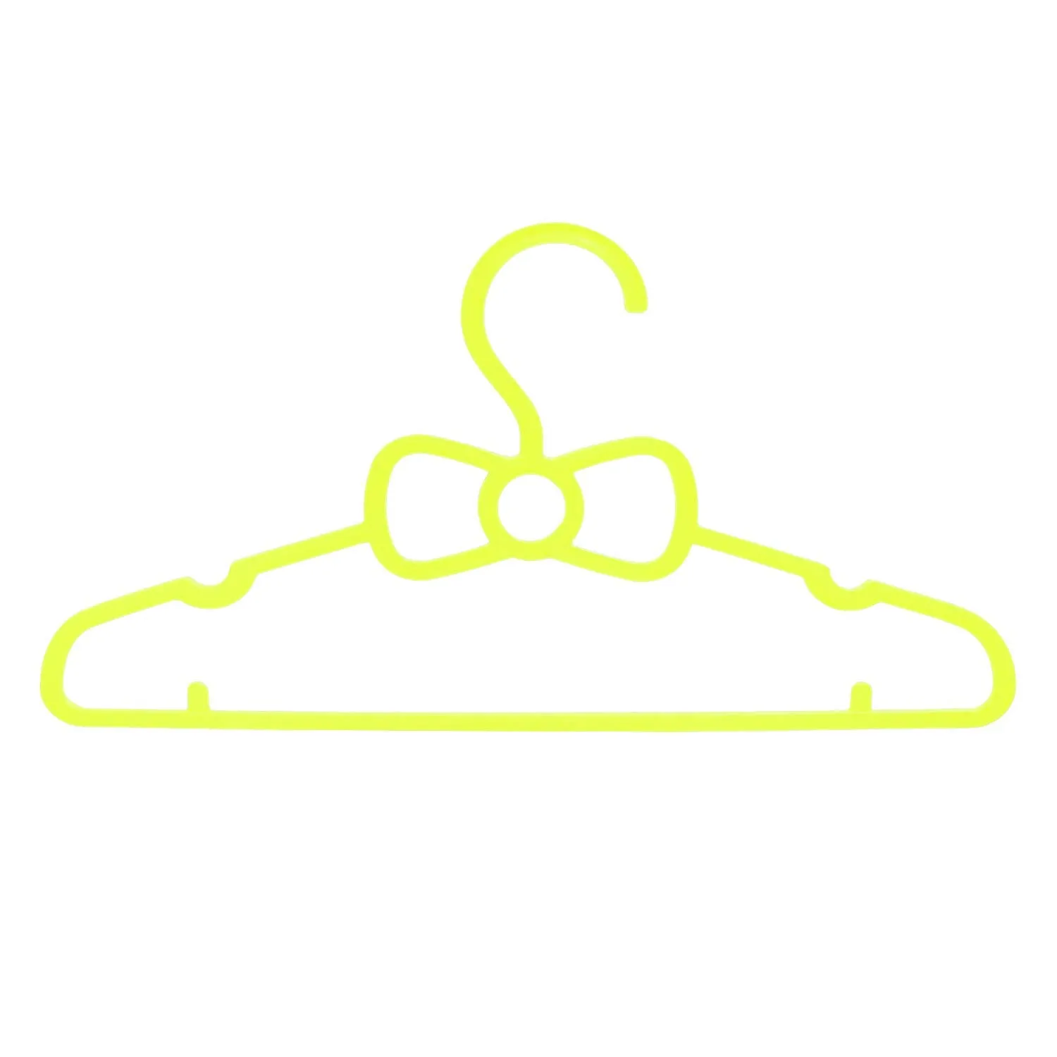 Kuber Industries Kids Mizano Plastic Non-Slip Clothes Hangers, Yellow - Pack of 10-KUBMART15036
