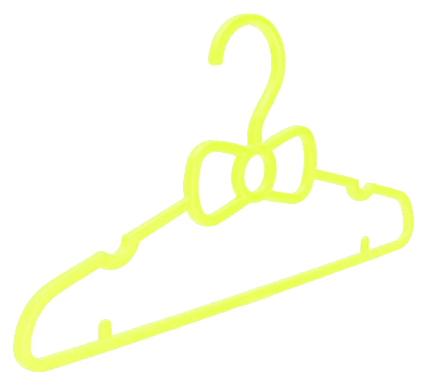 Kuber Industries Kids Mizano Plastic Non-Slip Clothes Hangers, Yellow - Pack of 10-KUBMART15036