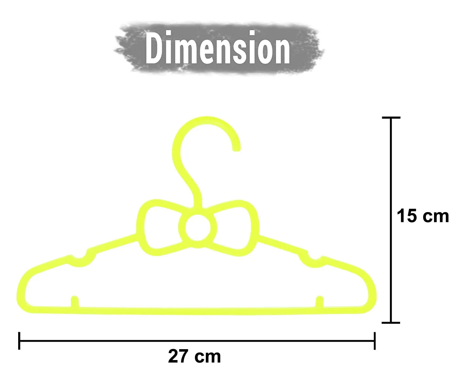 Kuber Industries Kids Mizano Plastic Non-Slip Clothes Hangers, Yellow - Pack of 10-KUBMART15036