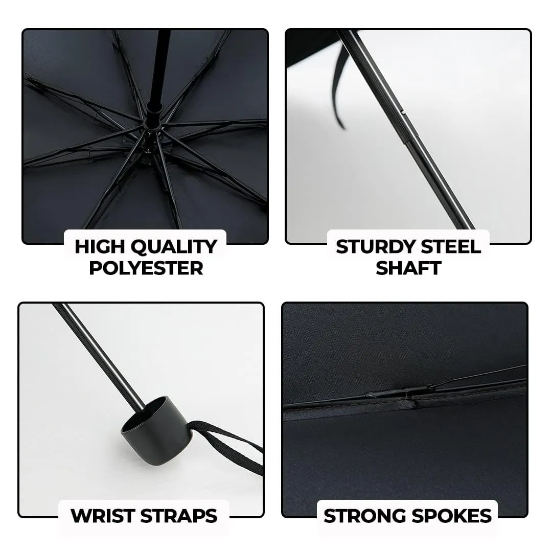Kuber Industries Pack of 3 Umbrella for Men and Women | 3 Fold Auto Open Windproof Umbrellas for Rain | Compact Travel Umbrella For Women | Umbrella For Sun Protection | Blue