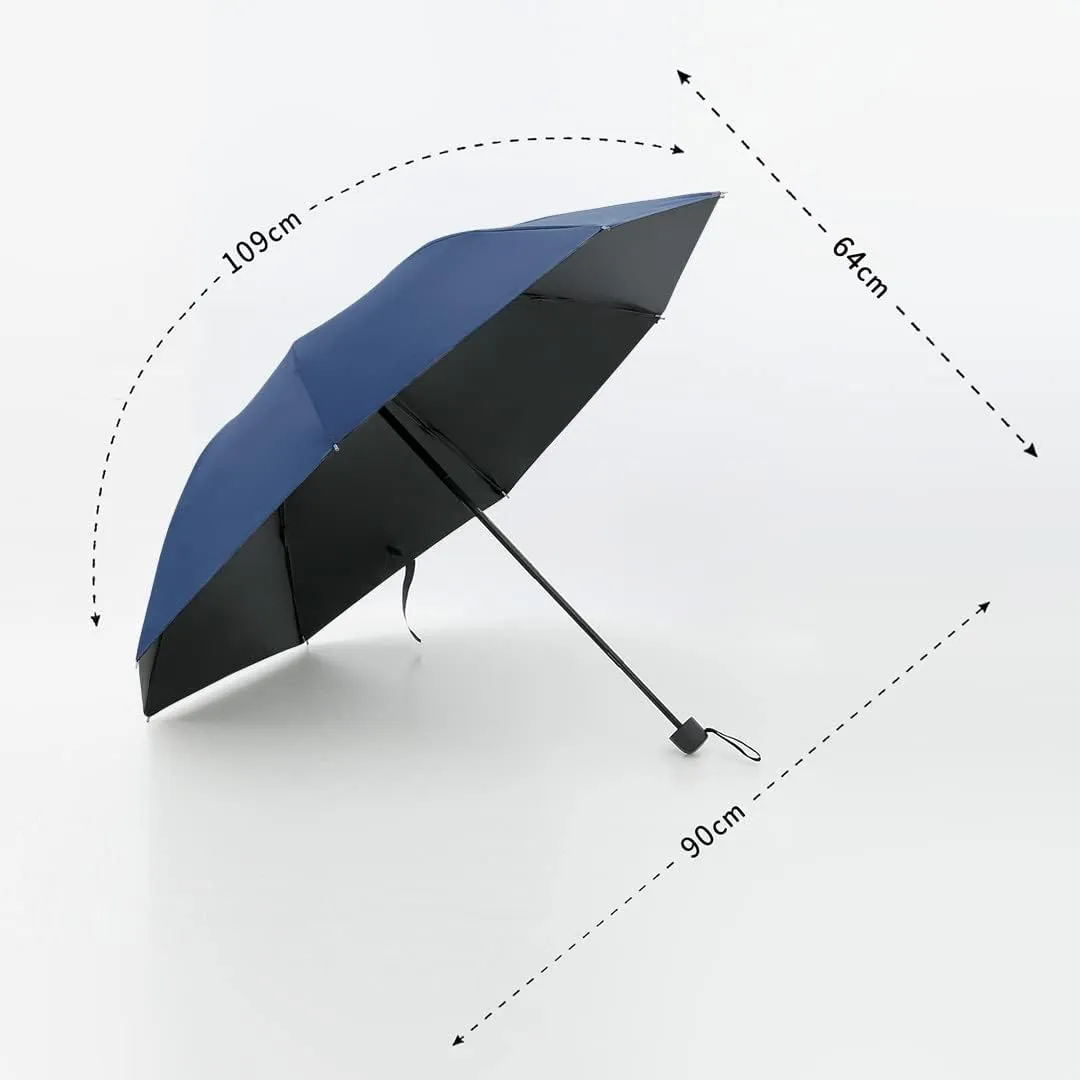 Kuber Industries Pack of 6 Umbrella for Men and Women | 3 Fold Auto Open Windproof Umbrellas for Rain | Compact Travel Umbrella For Women | Umbrella For Sun Protection | Blue