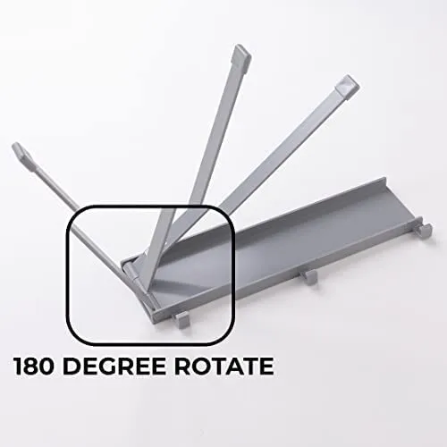 Kuber Industries Towel Holder and Non-Woven Foldable Shirt Stacker | 3 Rods 180 Degree Rotation Bar DIY Installation Holder(Grey) | Shirt Organizer Size 40 x 25 x 24 cm, Pack of 2 (Grey and Blue)
