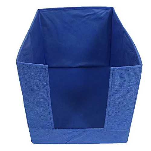 Kuber Industries Towel Holder and Non-Woven Foldable Shirt Stacker | 3 Rods 180 Degree Rotation Bar DIY Installation Holder(Grey) | Shirt Organizer Size 40 x 25 x 24 cm, Pack of 2 (Grey and Blue)